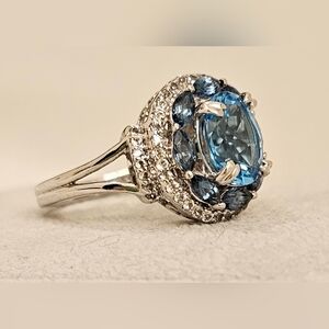 925 Sterling Silver with Topaz Ring SZ 7